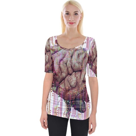 Brain Think Neurons Circuit Wide Neckline Tee by Wav3s