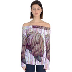 Brain Think Neurons Circuit Off Shoulder Long Sleeve Top by Wav3s