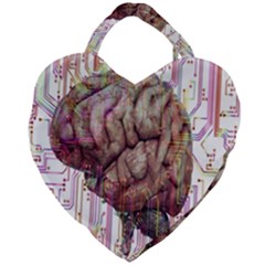 Brain Think Neurons Circuit Giant Heart Shaped Tote by Wav3s