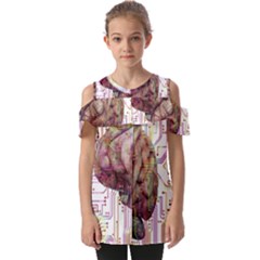 Brain Think Neurons Circuit Fold Over Open Sleeve Top by Wav3s