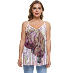 Brain Think Neurons Circuit Casual Spaghetti Strap Chiffon Top by Wav3s