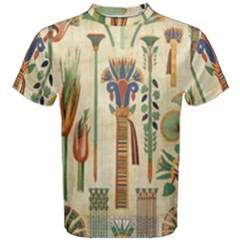 Egyptian Paper Papyrus Hieroglyphs Men s Cotton Tee by Wav3s