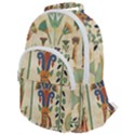 Egyptian Paper Papyrus Hieroglyphs Rounded Multi Pocket Backpack View1