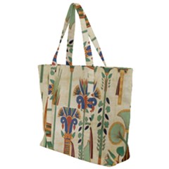 Egyptian Paper Papyrus Hieroglyphs Zip Up Canvas Bag by Wav3s