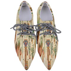 Egyptian Paper Papyrus Hieroglyphs Pointed Oxford Shoes by Wav3s