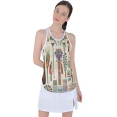 Egyptian Paper Papyrus Hieroglyphs Racer Back Mesh Tank Top by Wav3s