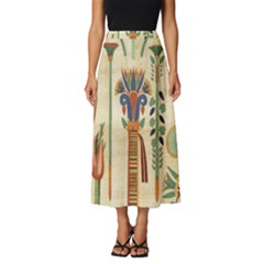 Egyptian Paper Papyrus Hieroglyphs Classic Midi Chiffon Skirt by Wav3s