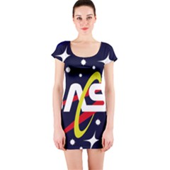 Nasa Insignia Short Sleeve Bodycon Dress by Wav3s