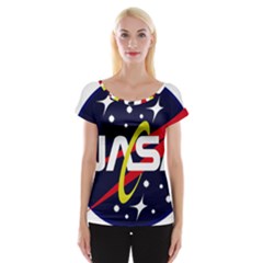 Nasa Insignia Cap Sleeve Top by Wav3s