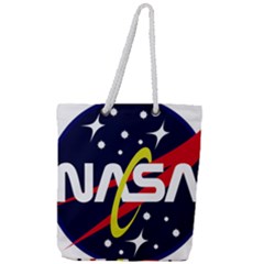 Nasa Insignia Full Print Rope Handle Tote (large) by Wav3s