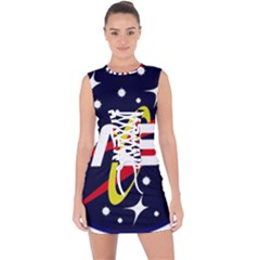 Nasa Insignia Lace Up Front Bodycon Dress by Wav3s