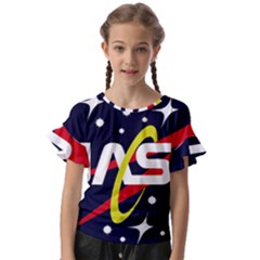 Nasa Insignia Kids  Cut Out Flutter Sleeves by Wav3s