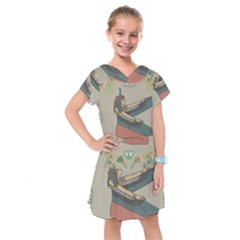 Egyptian Woman Wing Kids  Drop Waist Dress by Wav3s