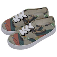 Egyptian Woman Wing Kids  Classic Low Top Sneakers by Wav3s