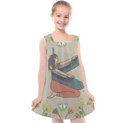 Egyptian Woman Wing Kids  Cross Back Dress by Wav3s