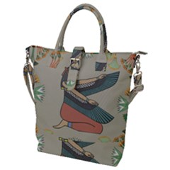 Egyptian Woman Wing Buckle Top Tote Bag by Wav3s