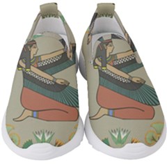 Egyptian Woman Wing Kids  Slip On Sneakers by Wav3s