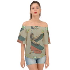 Egyptian Woman Wing Off Shoulder Short Sleeve Top by Wav3s