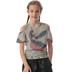 Egyptian Woman Wing Kids  Butterfly Cutout Tee by Wav3s