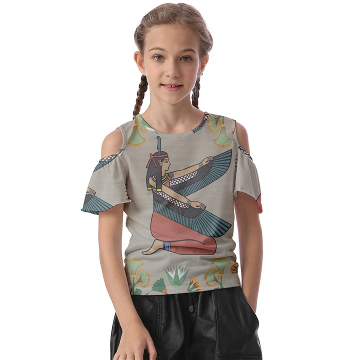 Egyptian woman wing Kids  Butterfly Cutout Tee