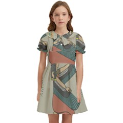 Egyptian Woman Wing Kids  Bow Tie Puff Sleeve Dress by Wav3s