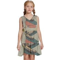 Egyptian Woman Wing Kids  Sleeveless Tiered Mini Dress by Wav3s