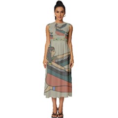 Egyptian Woman Wing Sleeveless Round Neck Midi Dress by Wav3s