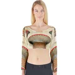 Egyptian Architecture Column Long Sleeve Crop Top by Wav3s