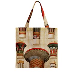 Egyptian Architecture Column Zipper Grocery Tote Bag by Wav3s