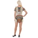 Egyptian architecture column Short Sleeve Asymmetric Mini Dress View2