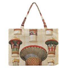 Egyptian Architecture Column Zipper Medium Tote Bag by Wav3s