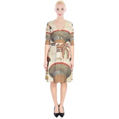 Egyptian Architecture Column Wrap Up Cocktail Dress by Wav3s