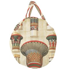 Egyptian Architecture Column Giant Round Zipper Tote by Wav3s