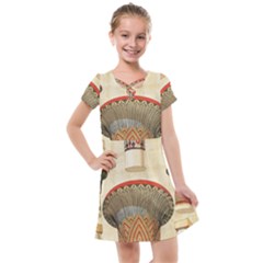 Egyptian Architecture Column Kids  Cross Web Dress by Wav3s