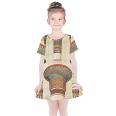 Egyptian Architecture Column Kids  Simple Cotton Dress by Wav3s