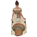 Egyptian architecture column Off Shoulder Open Front Chiffon Dress View2