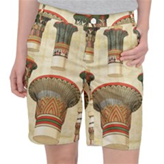 Egyptian Architecture Column Women s Pocket Shorts by Wav3s