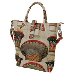 Egyptian Architecture Column Buckle Top Tote Bag by Wav3s