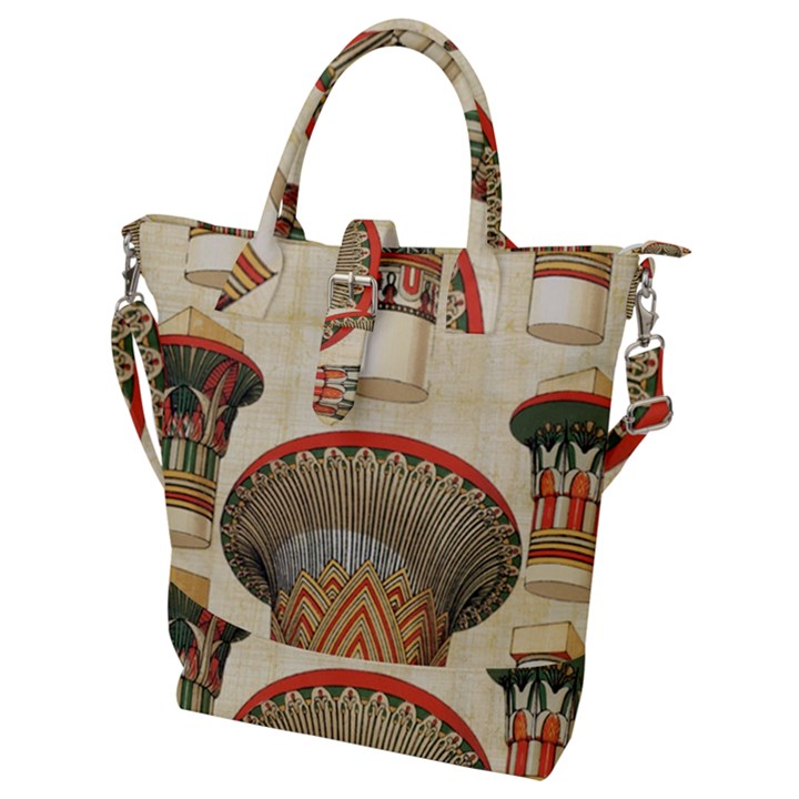 Egyptian architecture column Buckle Top Tote Bag