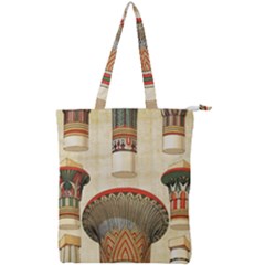 Egyptian Architecture Column Double Zip Up Tote Bag by Wav3s