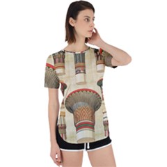 Egyptian Architecture Column Perpetual Short Sleeve T-shirt by Wav3s