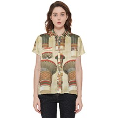 Egyptian Architecture Column Short Sleeve Pocket Shirt by Wav3s