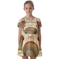 Egyptian Architecture Column Kids  Short Sleeve Pinafore Style Dress by Wav3s