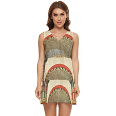 Egyptian Architecture Column Tiered Sleeveless Mini Dress by Wav3s