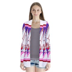 Badge-patch-pink-rainbow-rocket Drape Collar Cardigan by Wav3s