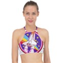 Badge-patch-pink-rainbow-rocket Racer Front Bikini Top View1