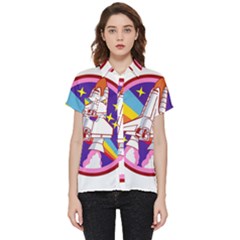 Badge-patch-pink-rainbow-rocket Short Sleeve Pocket Shirt