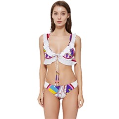 Badge-patch-pink-rainbow-rocket Low Cut Ruffle Edge Bikini Set by Wav3s