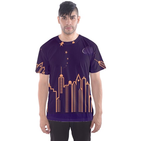 Skyscraper-town-urban-towers Men s Sport Mesh Tee by Wav3s