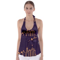 Skyscraper-town-urban-towers Babydoll Tankini Top by Wav3s